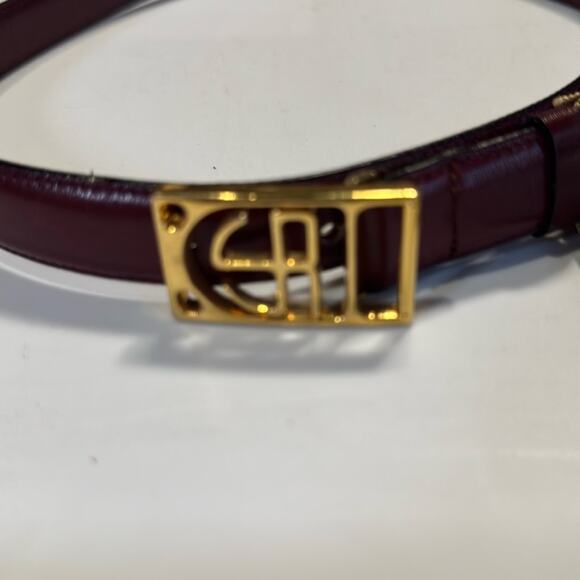 NWT Vintage Stefano Ricci Bordeaux Colored Gold Colored Buckle Belt - Picture 2 of 5